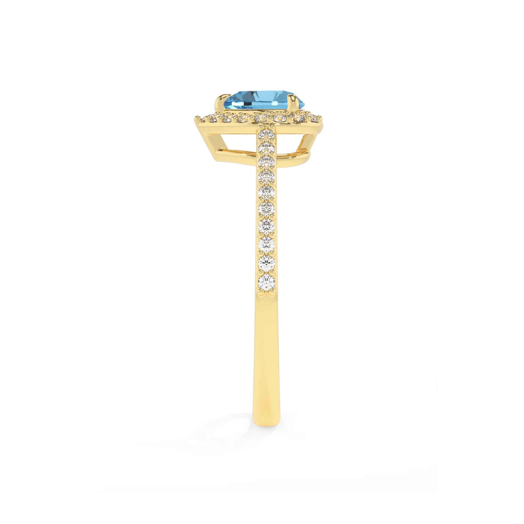 natural swiss-blue-topaz heart solitaire rings in yellow gold
