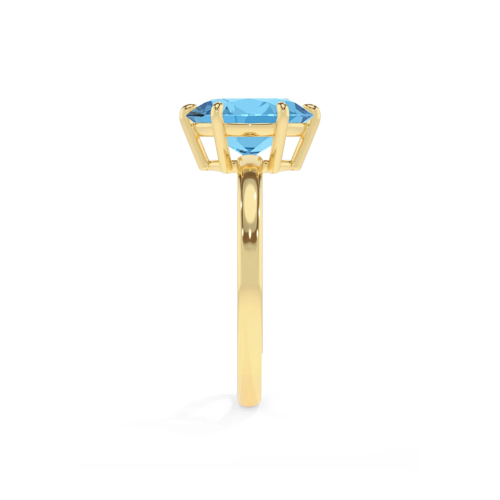 natural swiss-blue-topaz oval solitaire rings in yellow gold