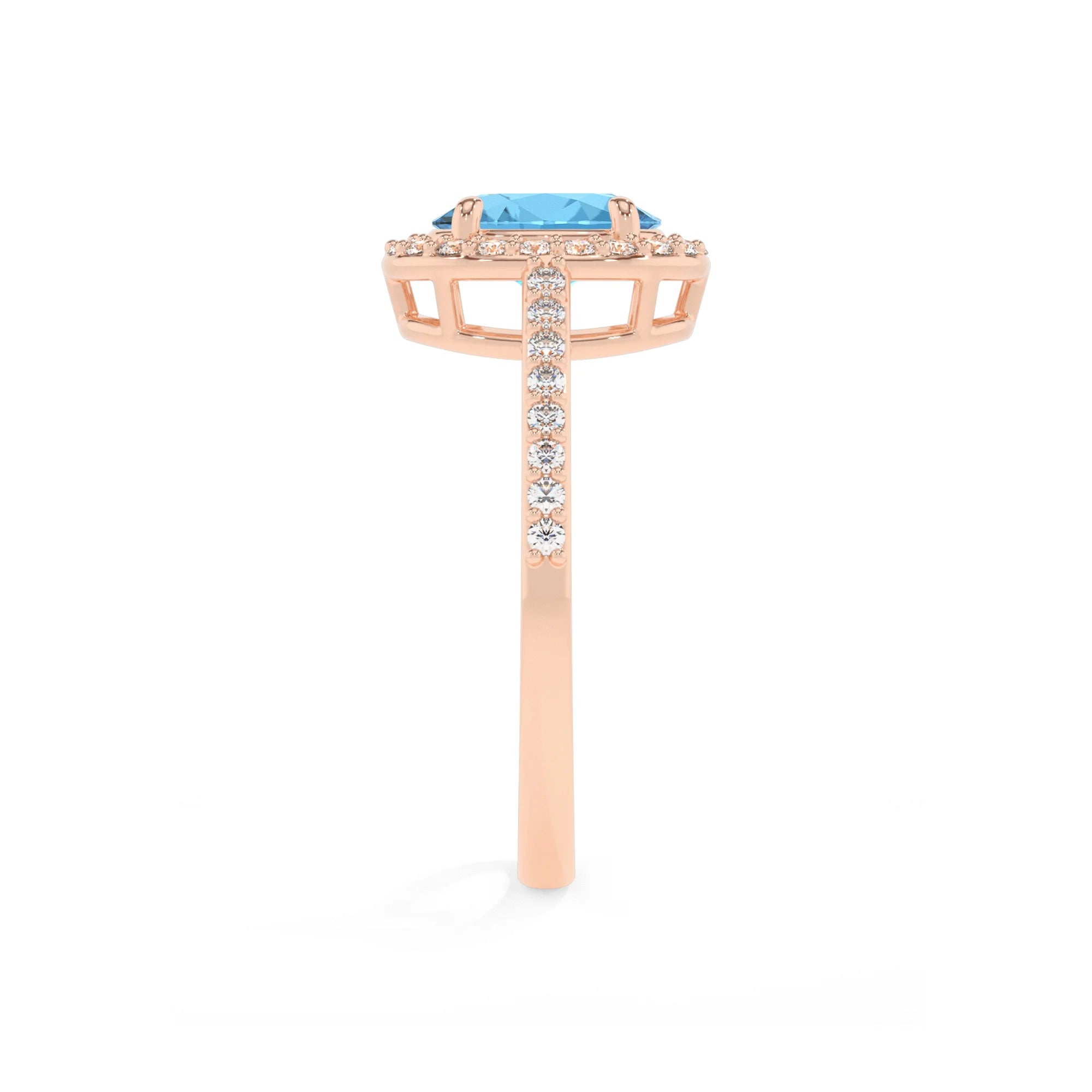natural swiss-blue-topaz oval solitaire rings in rose gold