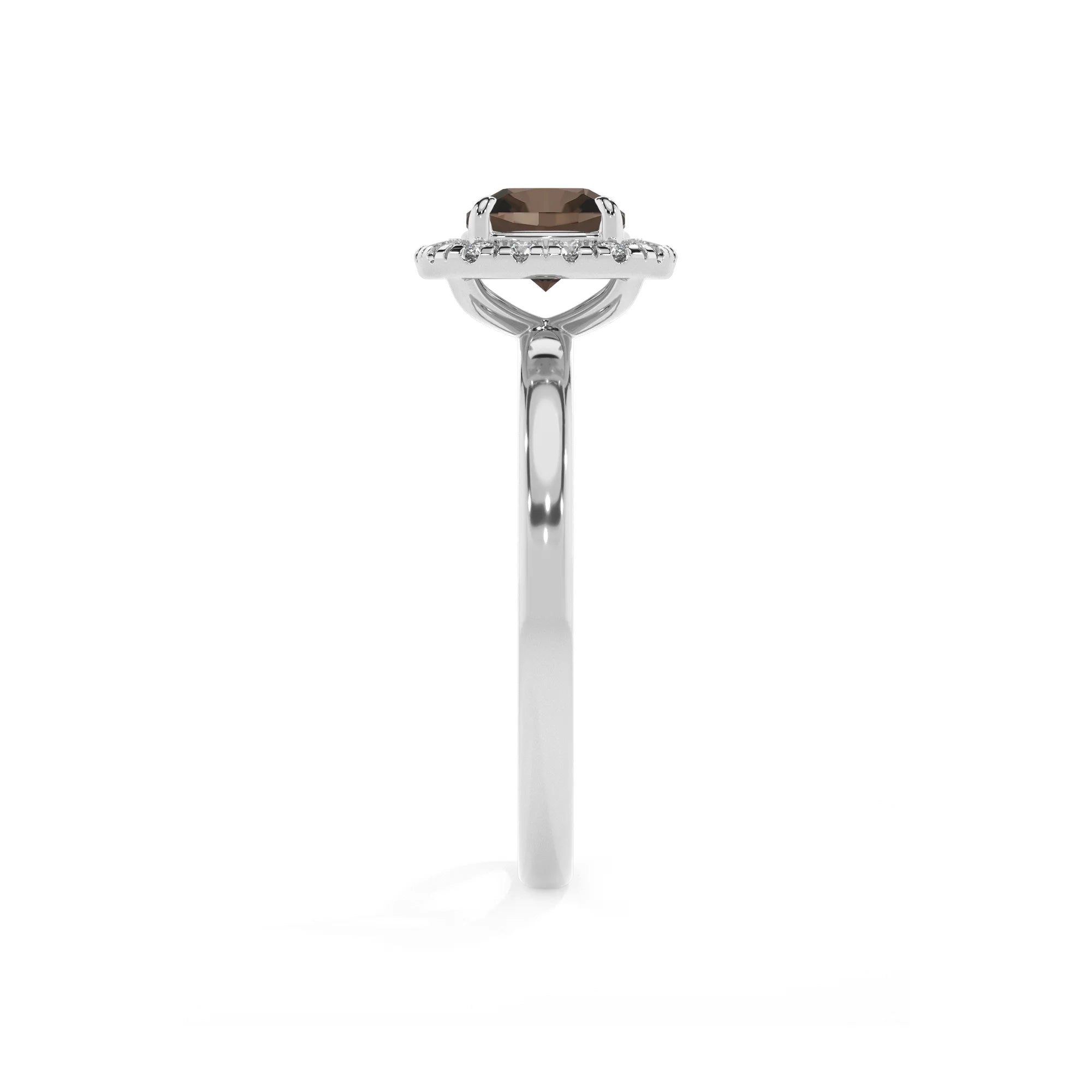 natural smoky-quartz cushion solitaire rings in sterling silver