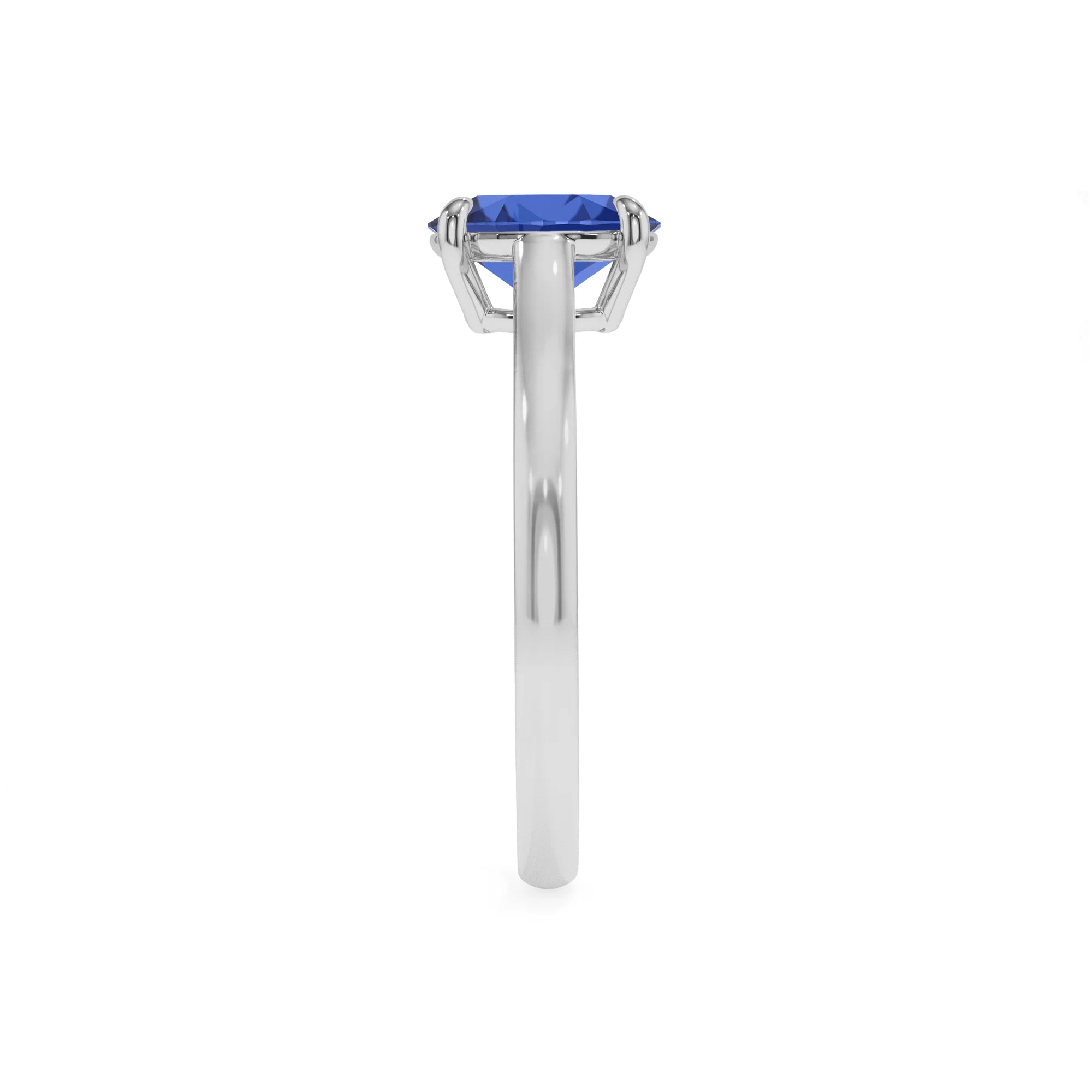 lab grown blue-sapphire oval solitaire rings in white gold