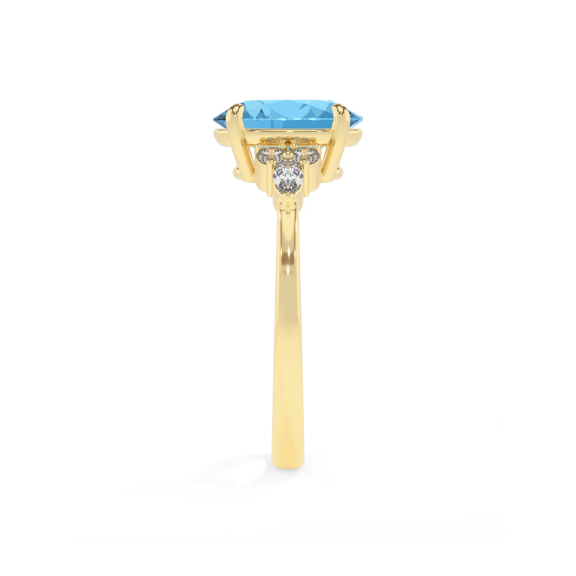 natural swiss-blue-topaz oval solitaire rings in yellow gold
