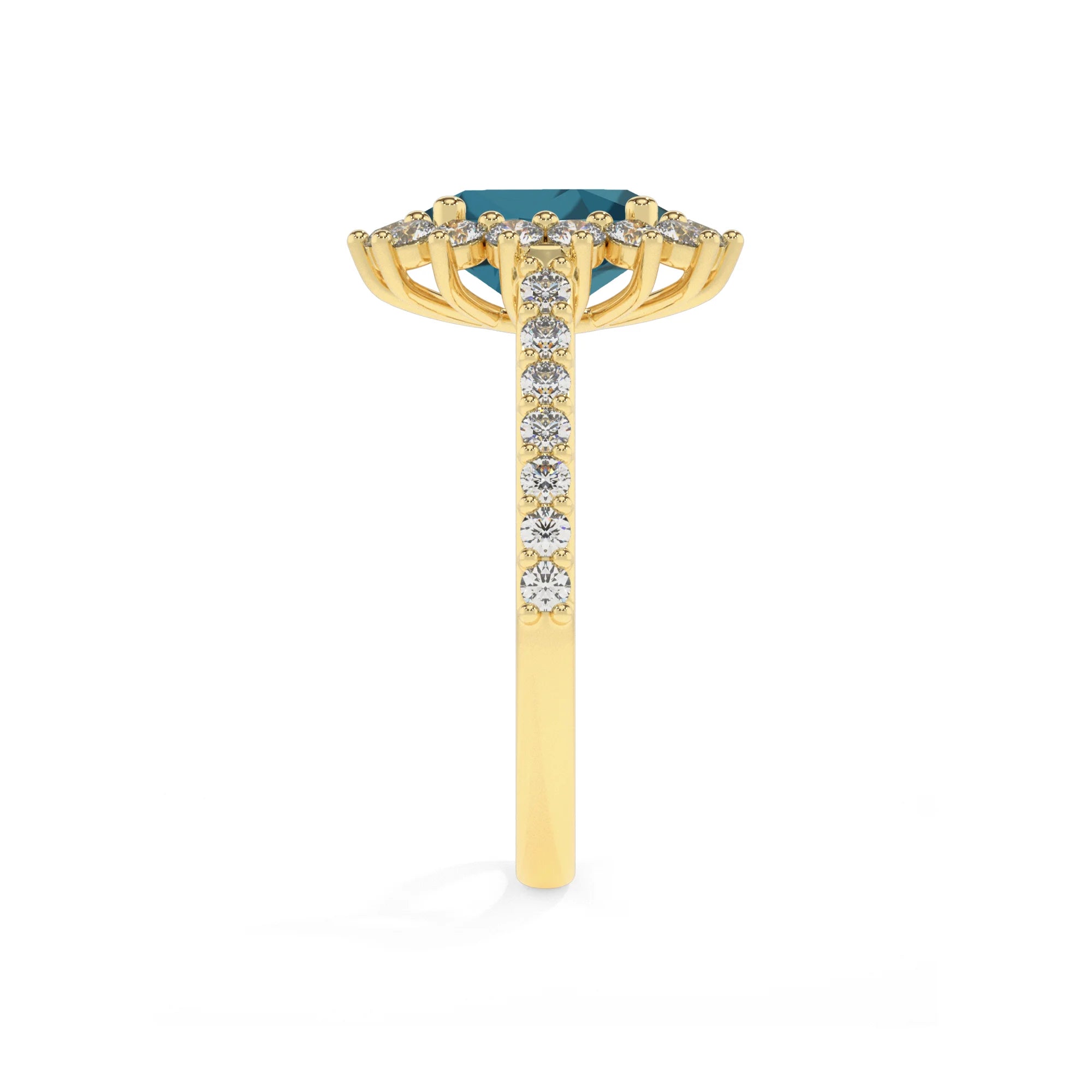 natural london-blue-topaz oval solitaire rings in yellow gold