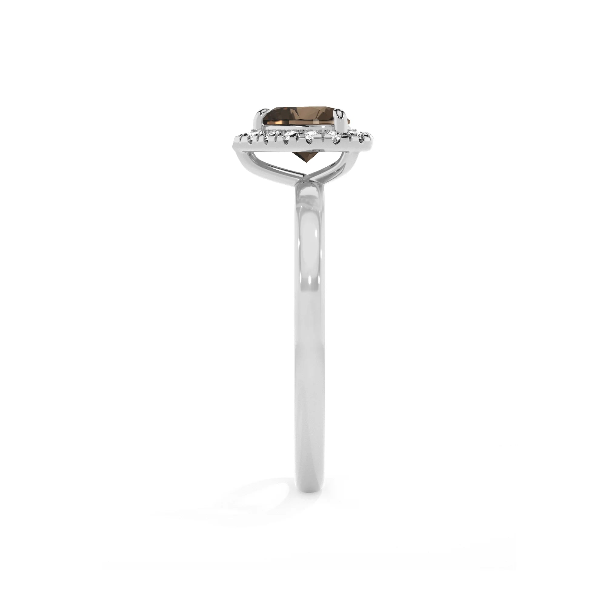 natural smoky-quartz heart solitaire rings in sterling silver