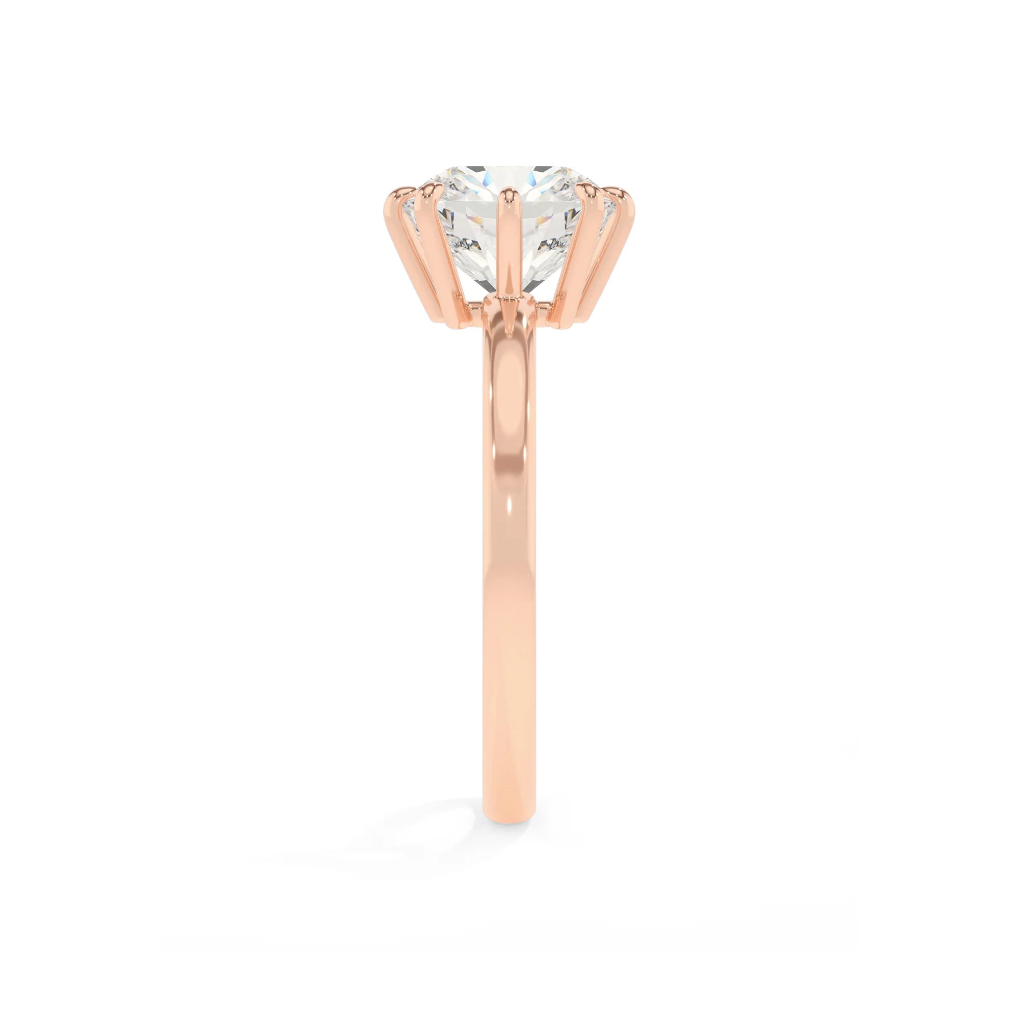 lab grown moissanite cushion solitaire rings in rose gold