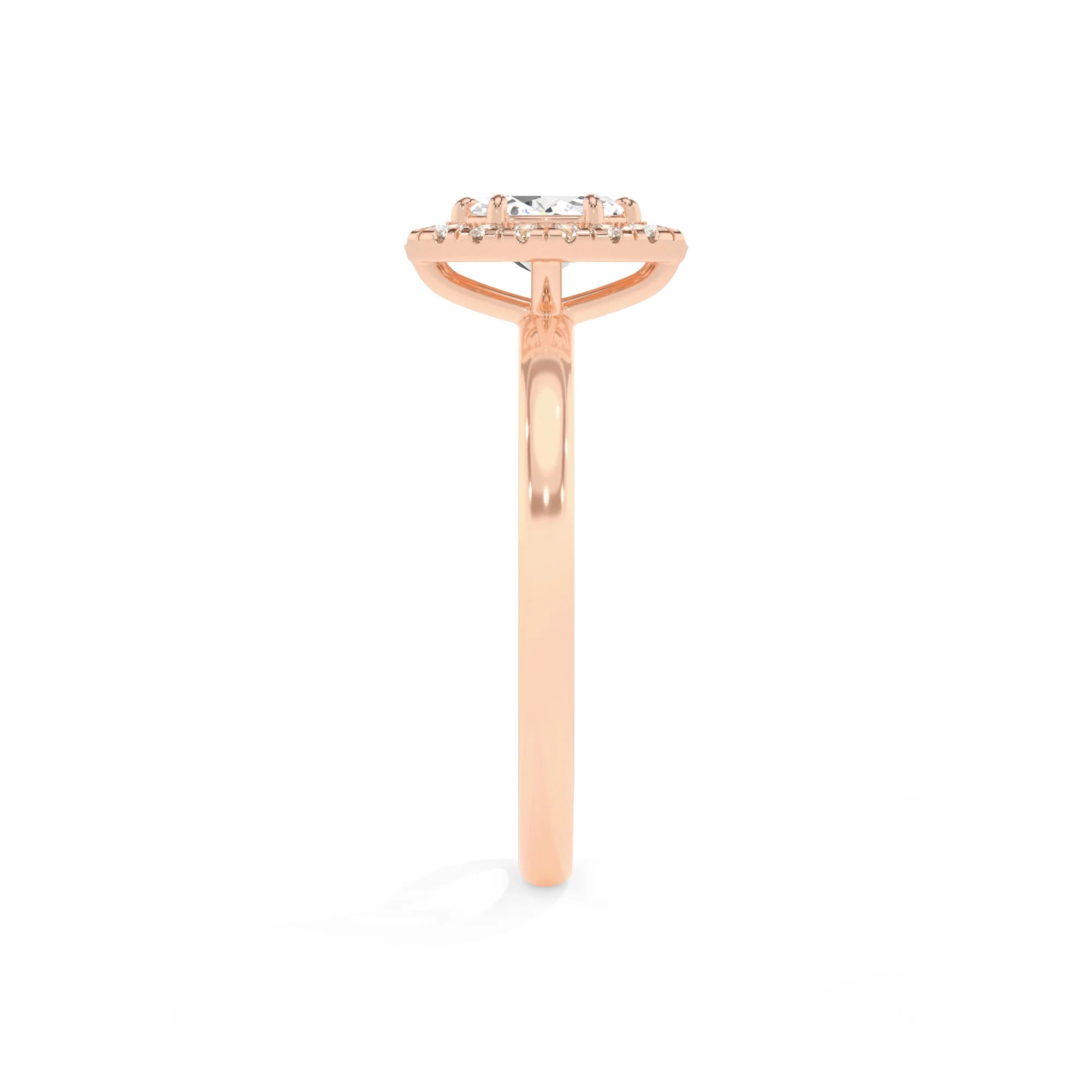 lab grown moissanite marquise solitaire rings in rose gold