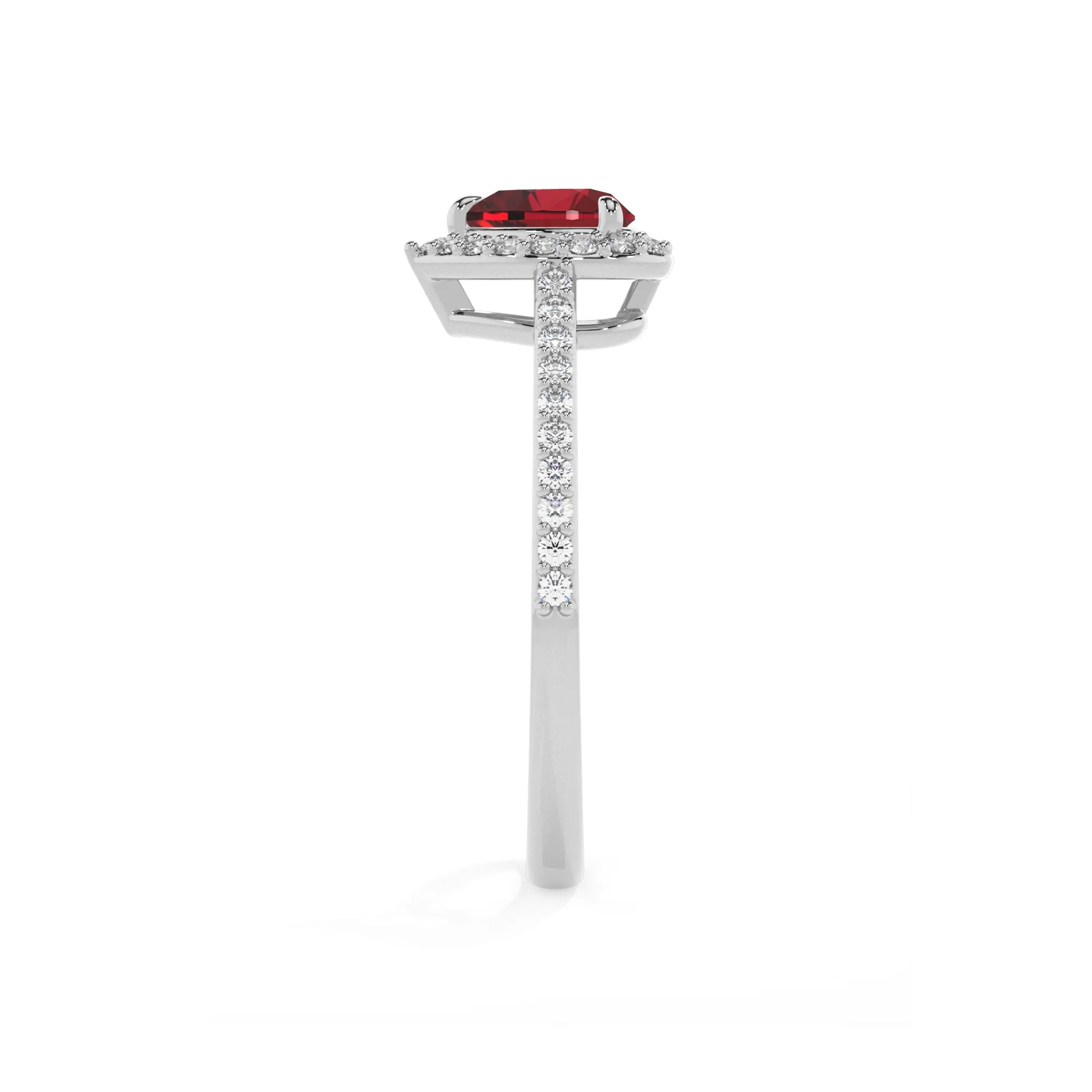 lab grown ruby heart solitaire rings in platinum