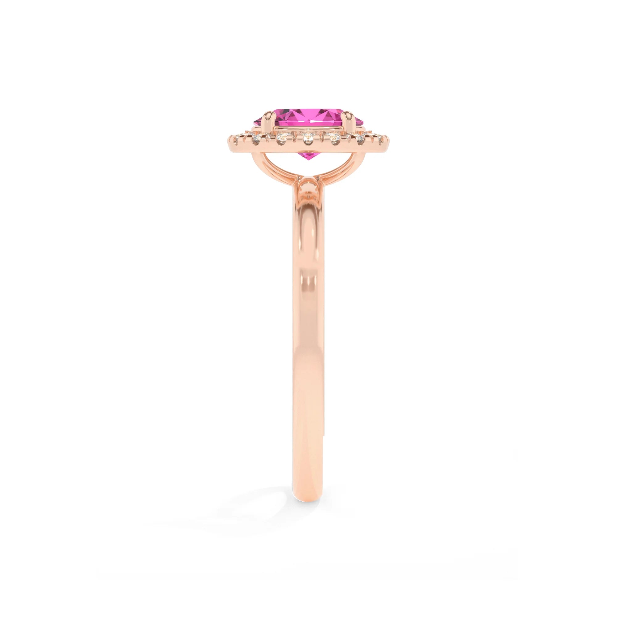 lab grown pink-sapphire oval solitaire rings in rose gold