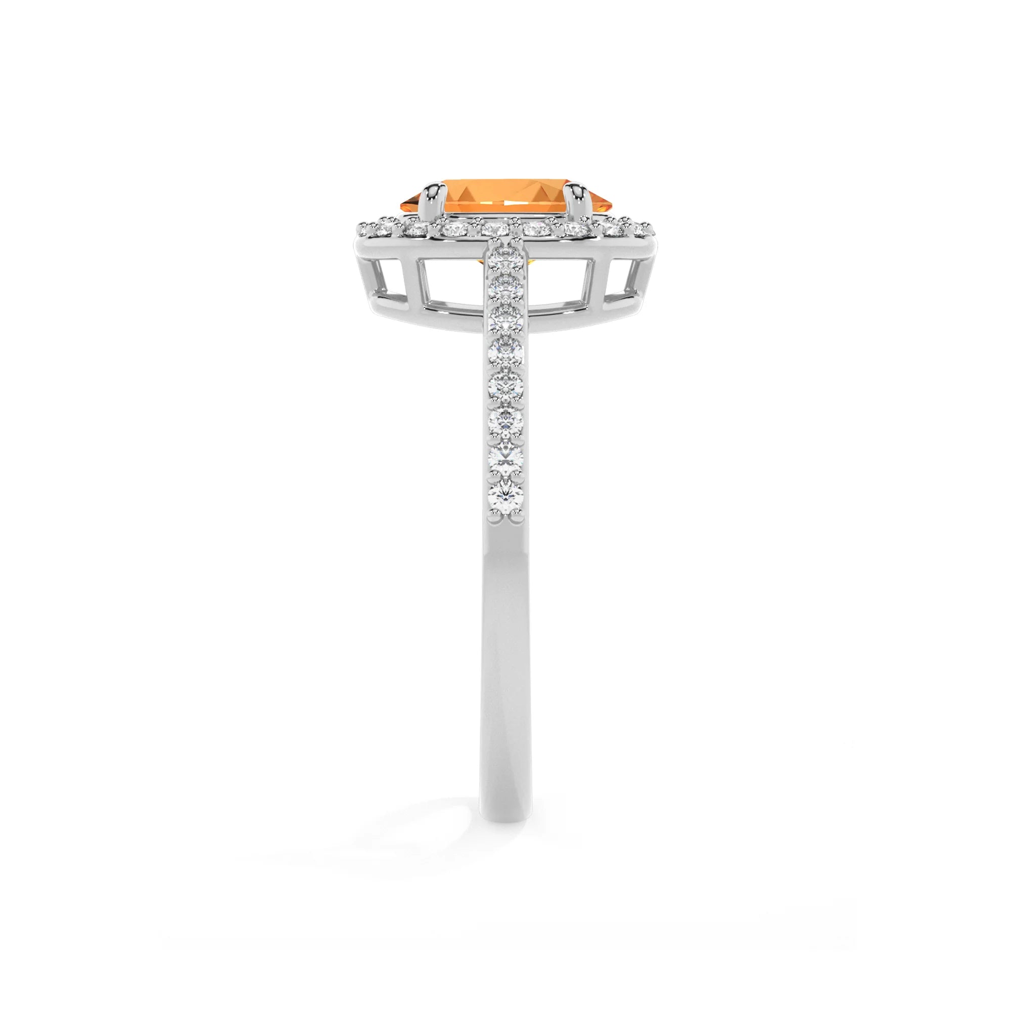 lab grown citrine oval solitaire rings in platinum