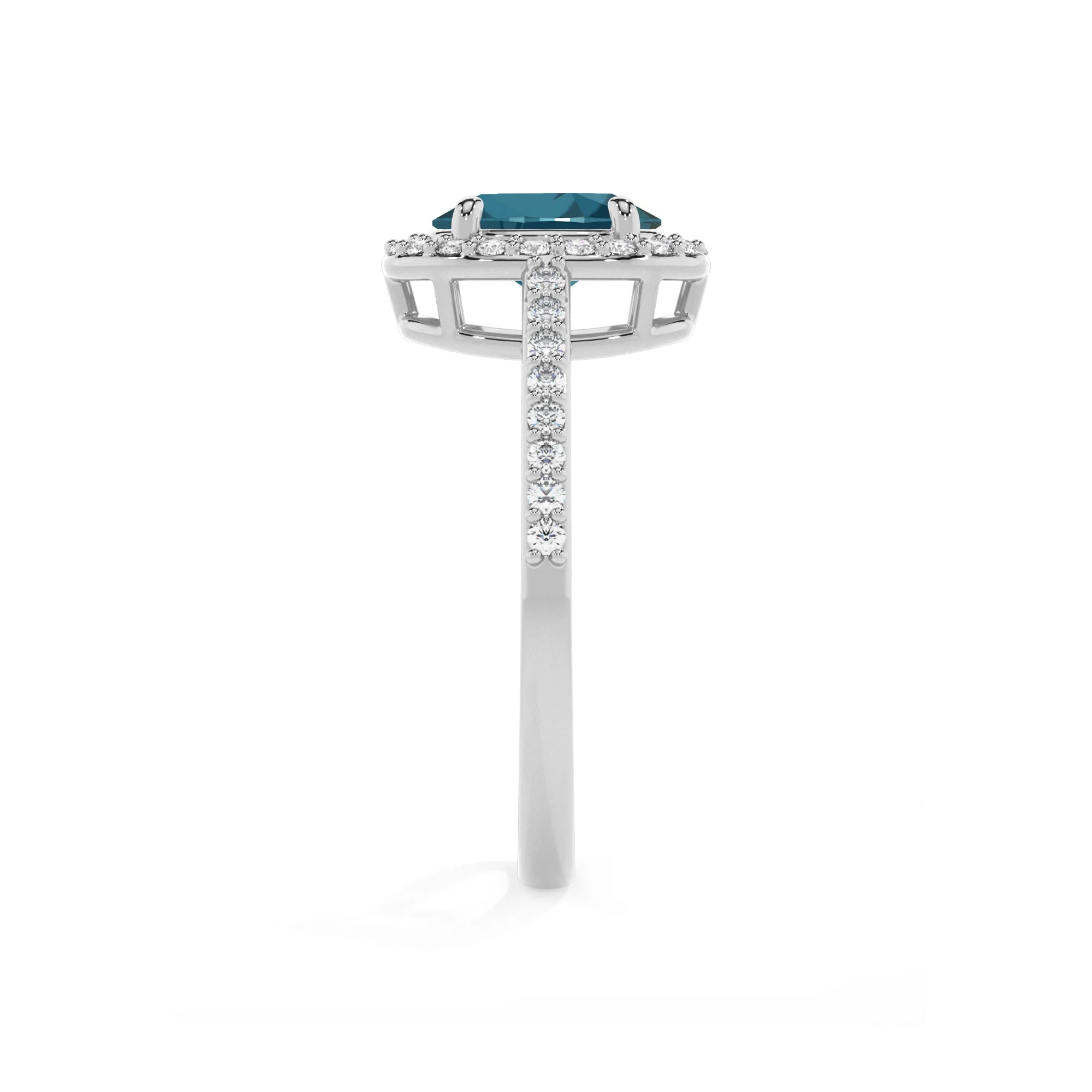 natural london-blue-topaz oval solitaire rings in sterling silver