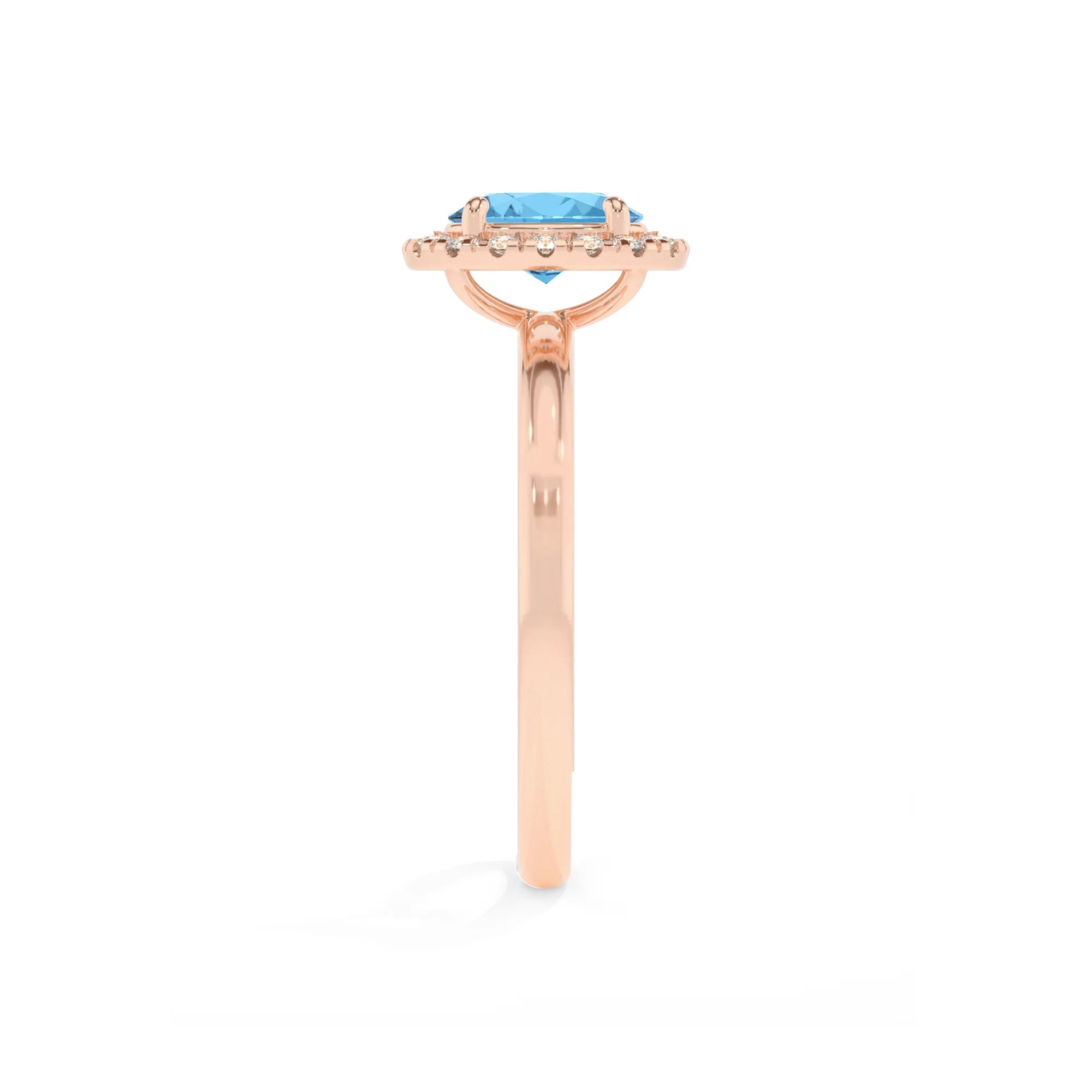 natural swiss-blue-topaz oval solitaire rings in rose gold