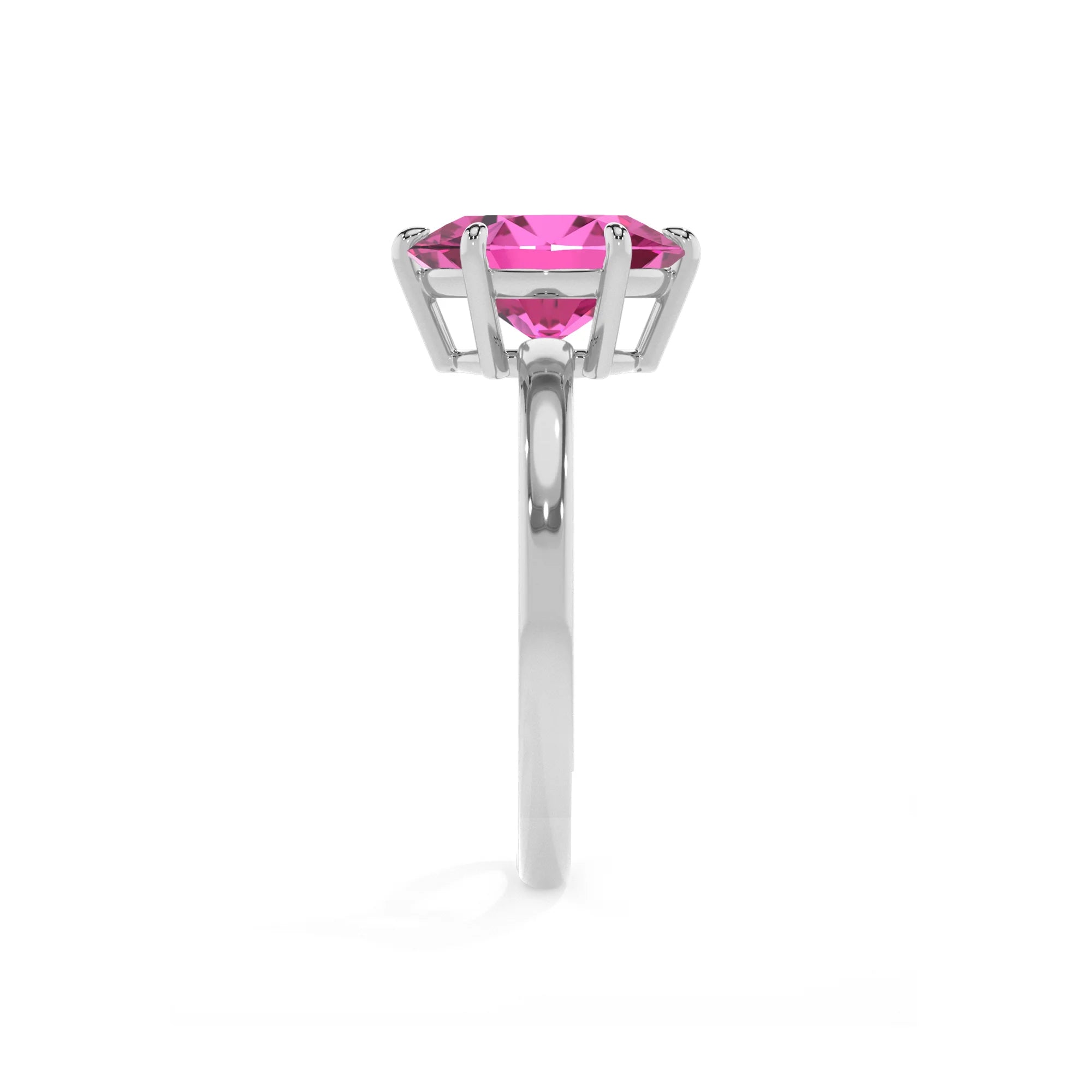 lab grown pink-sapphire oval solitaire rings in white gold