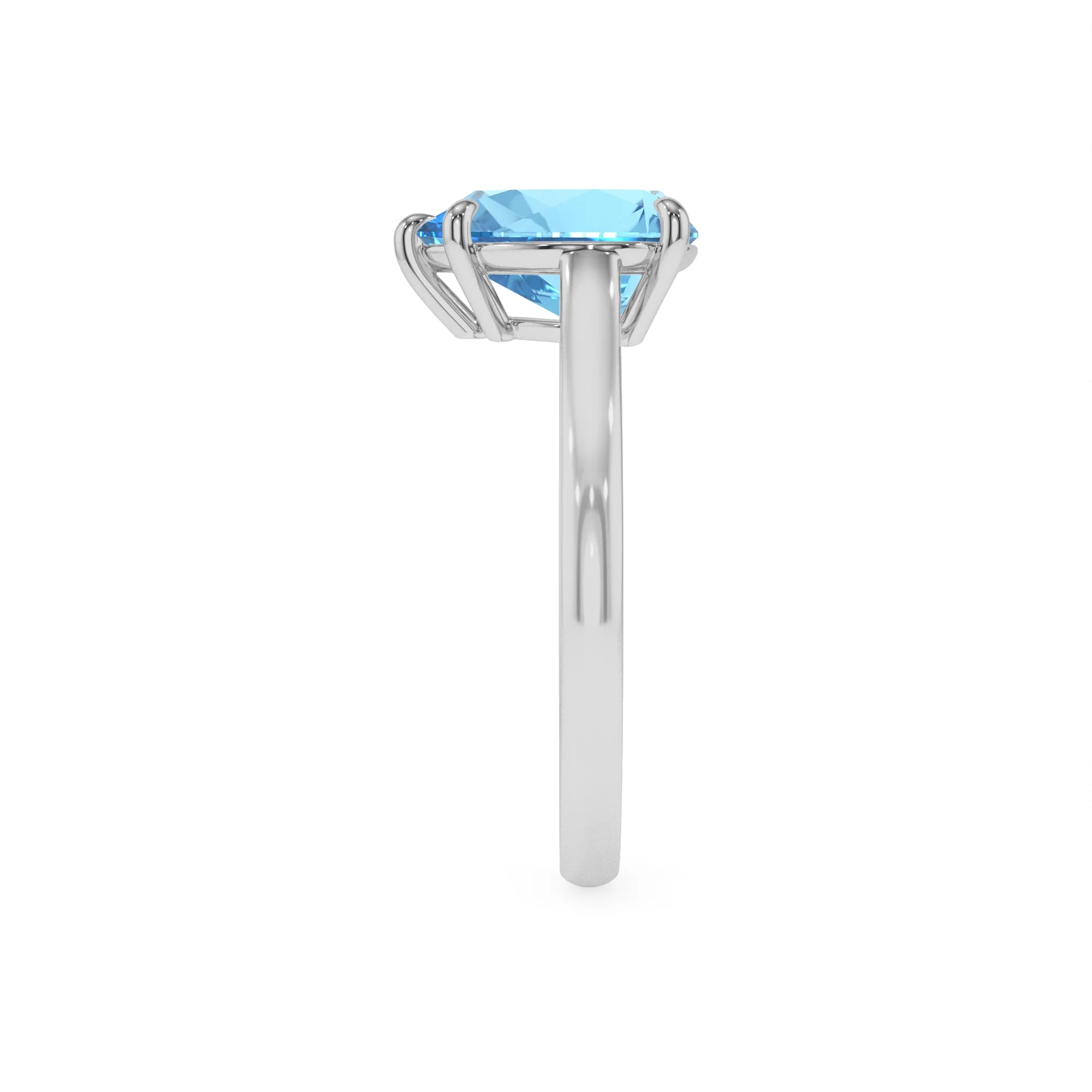 natural swiss-blue-topaz pear solitaire rings in sterling silver