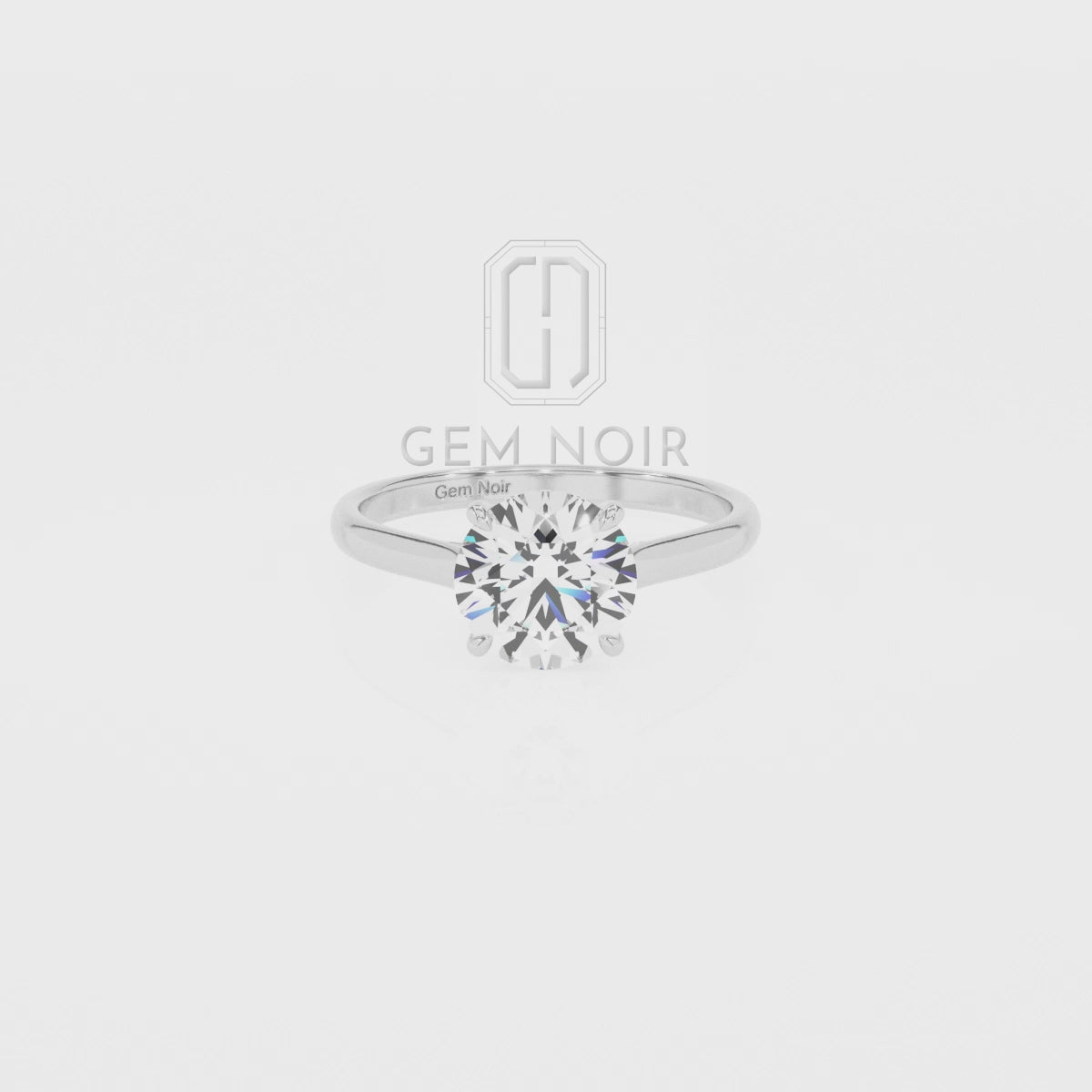 Lab Grown Emerald Round Solitaire Engagement Rings