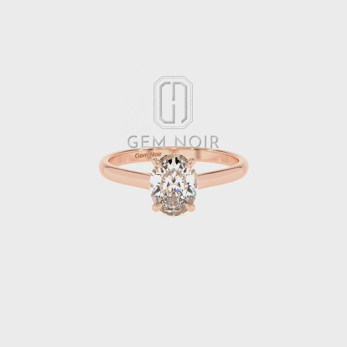 Lab Grown Emerald Oval Solitaire Engagement Rings