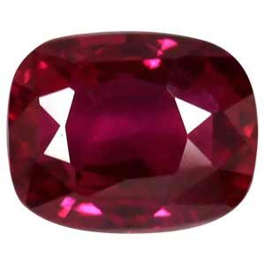 2.01 Carat Cushion  Cut Red Ruby