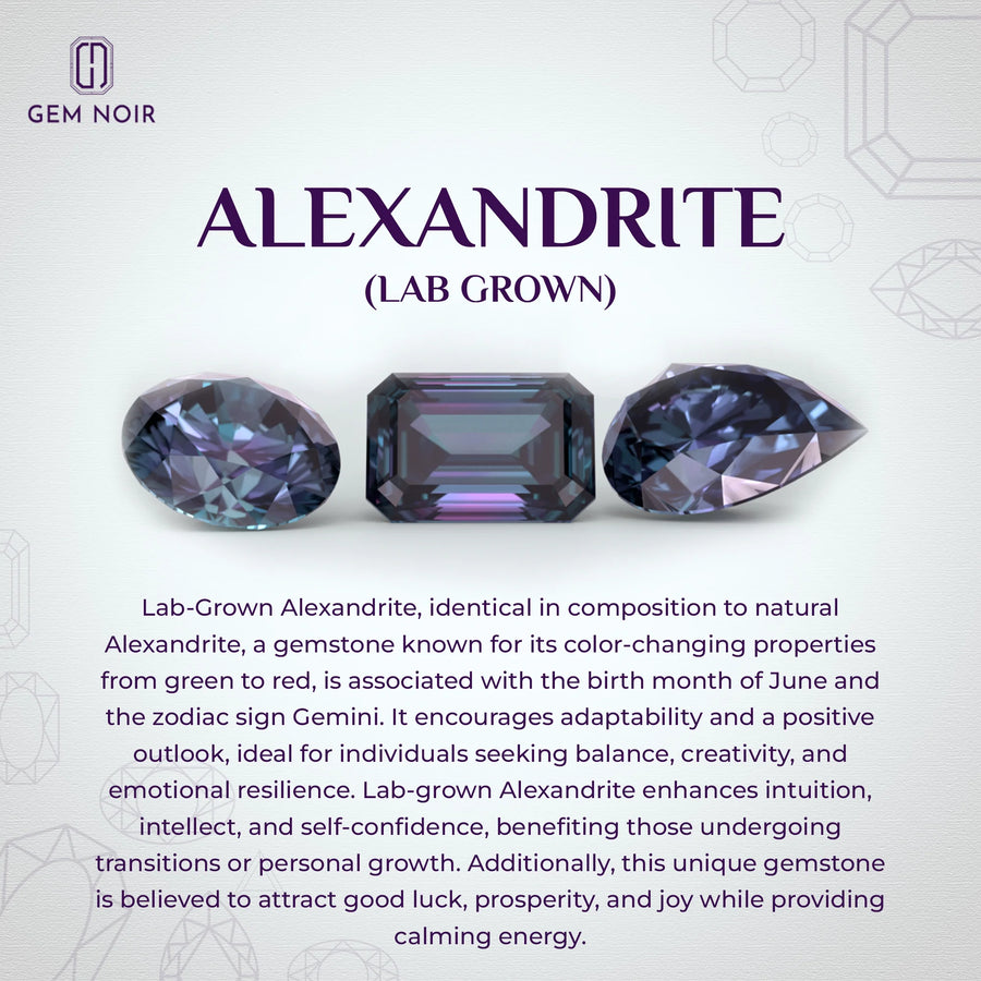 Lab Grown Alexandrite 3 Stone Bar Pendant Necklace with 18" Chain