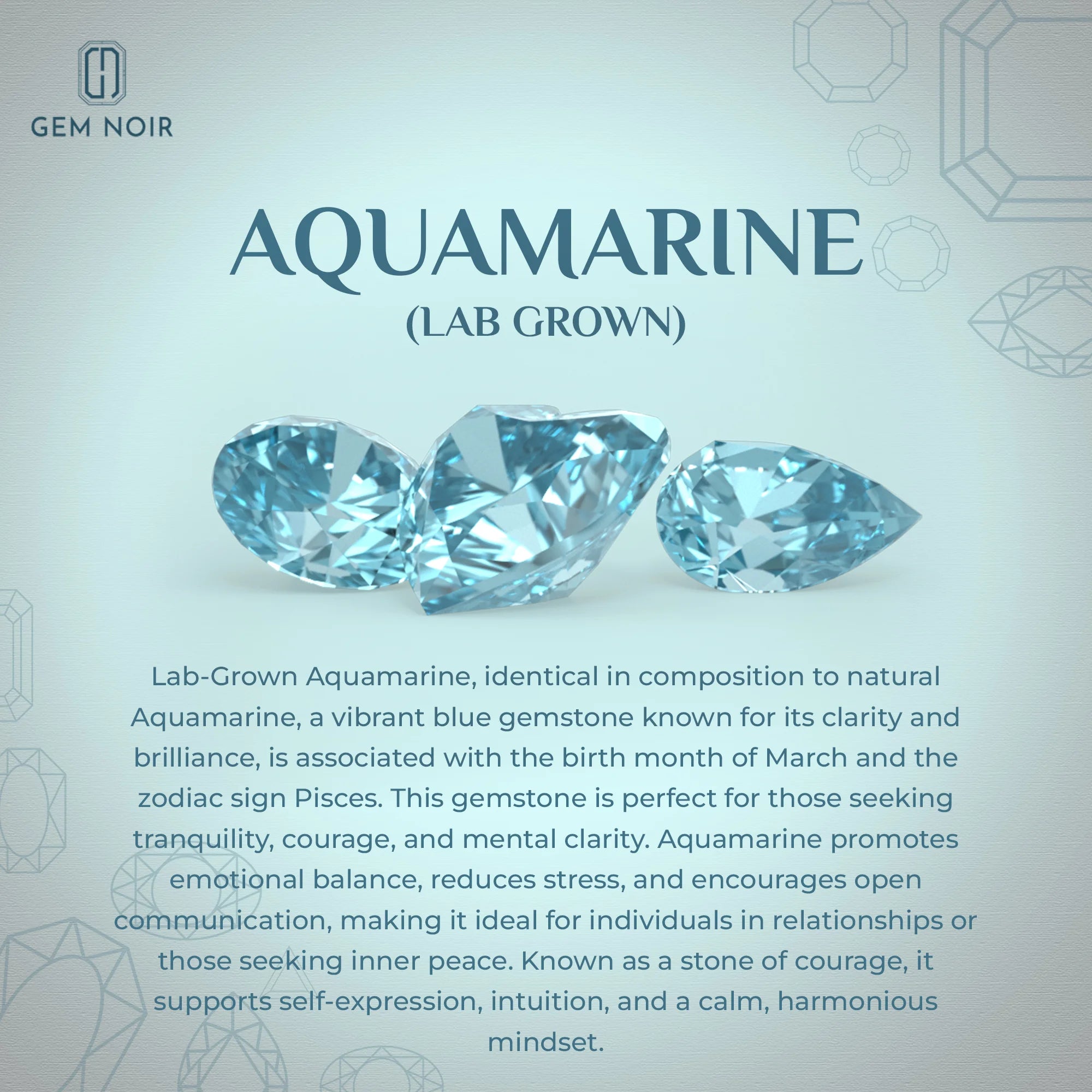 lab grown aquamarine pear solitaire v-bale necklaces in white gold 