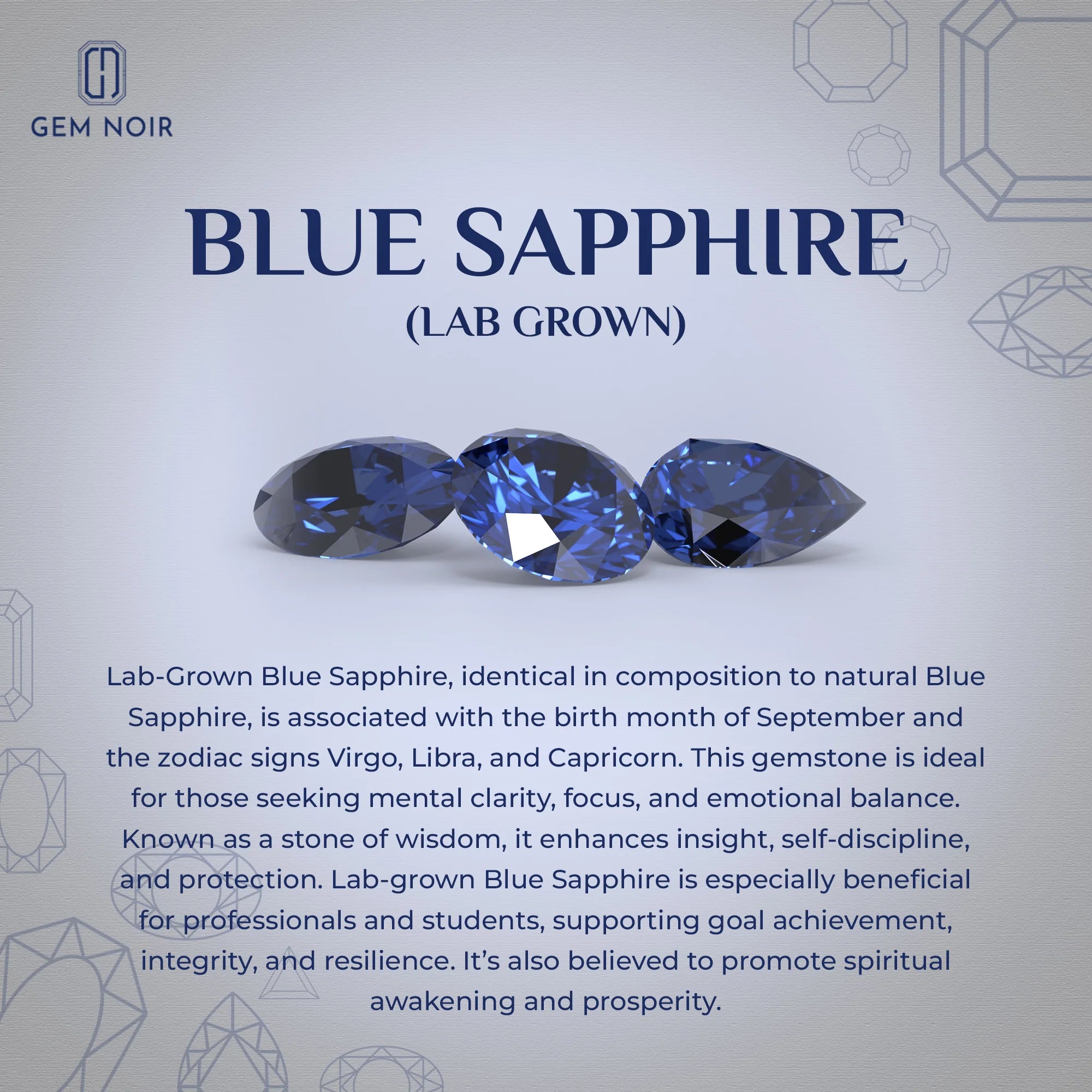 lab grown blue sapphire round drop earrings in white gold 