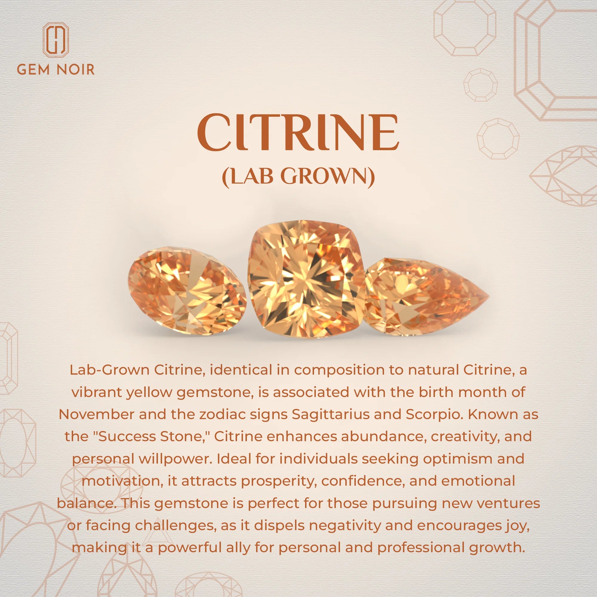 lab grown citrine round drop earrings in white gold 