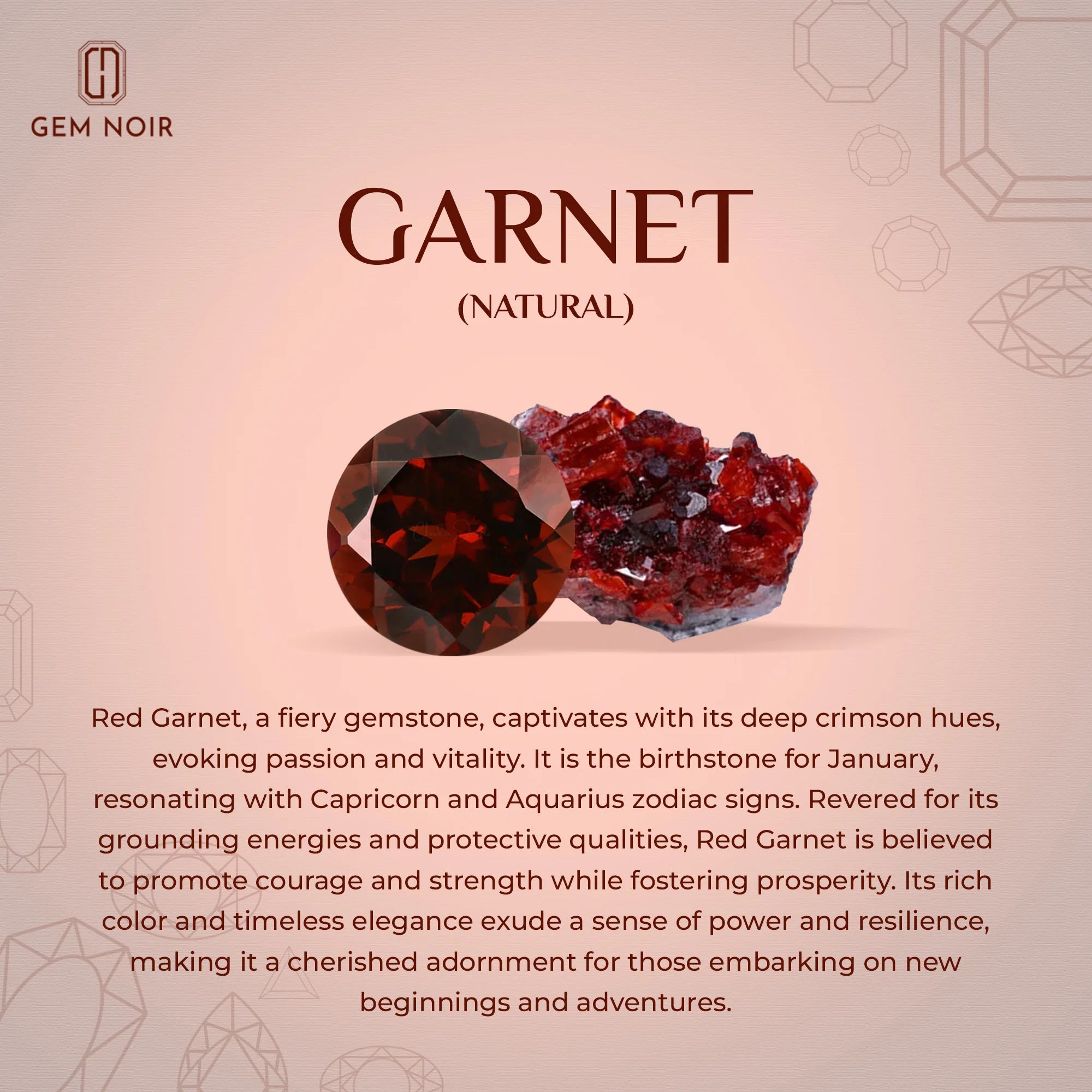 natural garnet pear drop earrings in white gold 