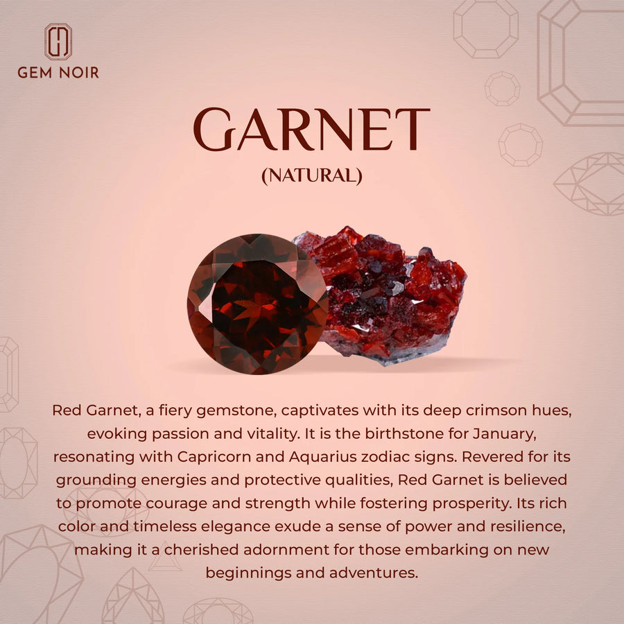Natural Garnet Cushion Solitaire Stud Earring