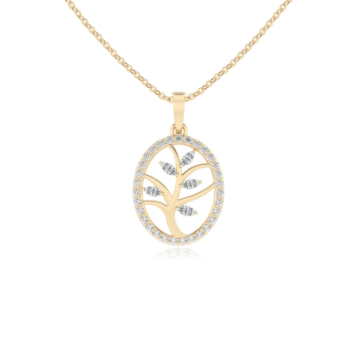 lab grown diamond marquise infinity necklaces in yellow gold 