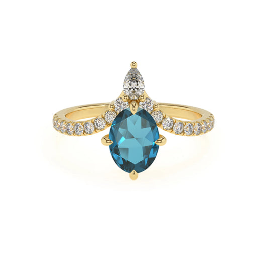 natural london-blue-topaz oval solitaire rings in yellow gold 