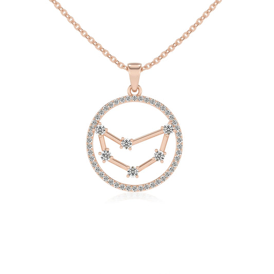 lab grown moissanite round necklaces in rose gold 