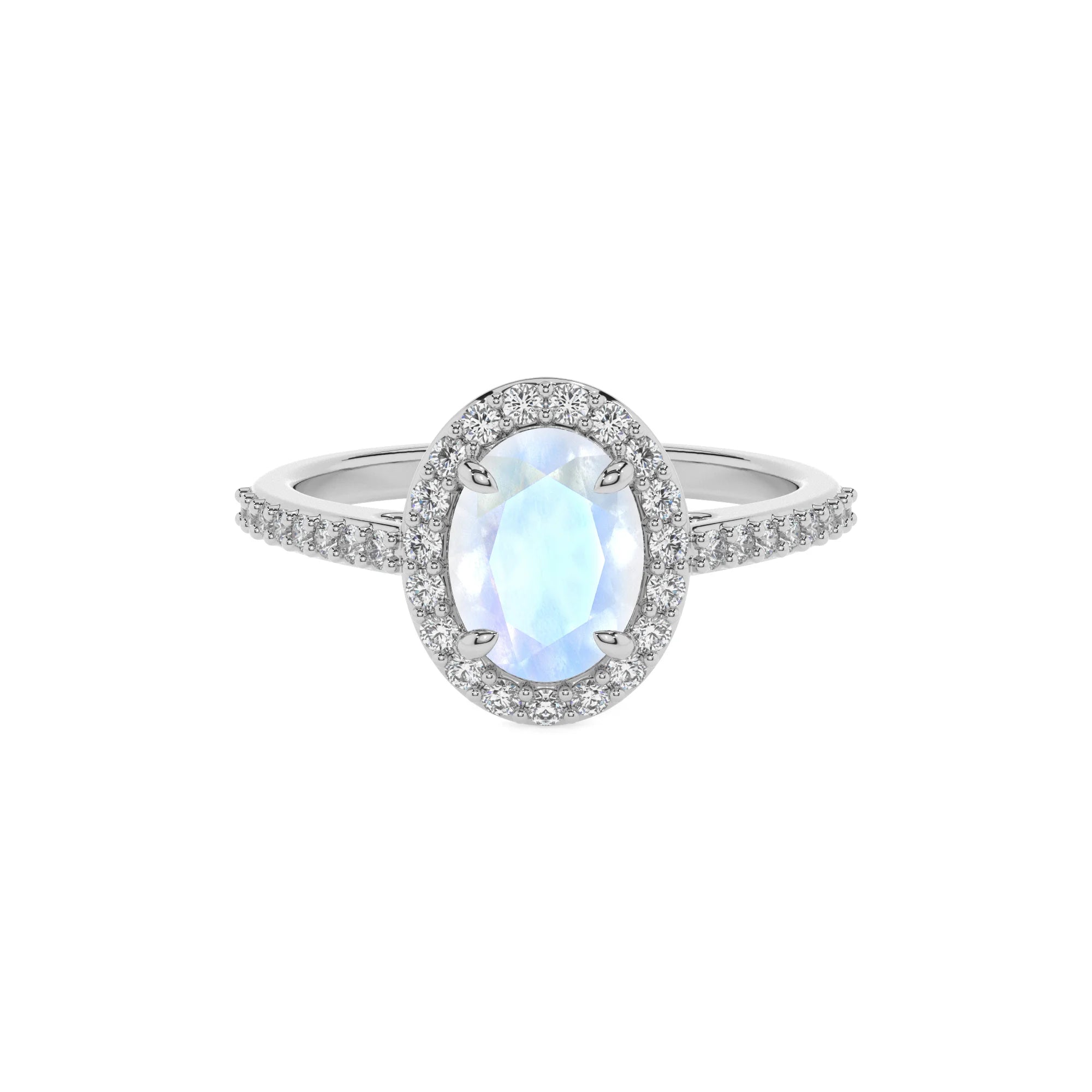 natural rainbow-moonstone oval solitaire rings in sterling silver 