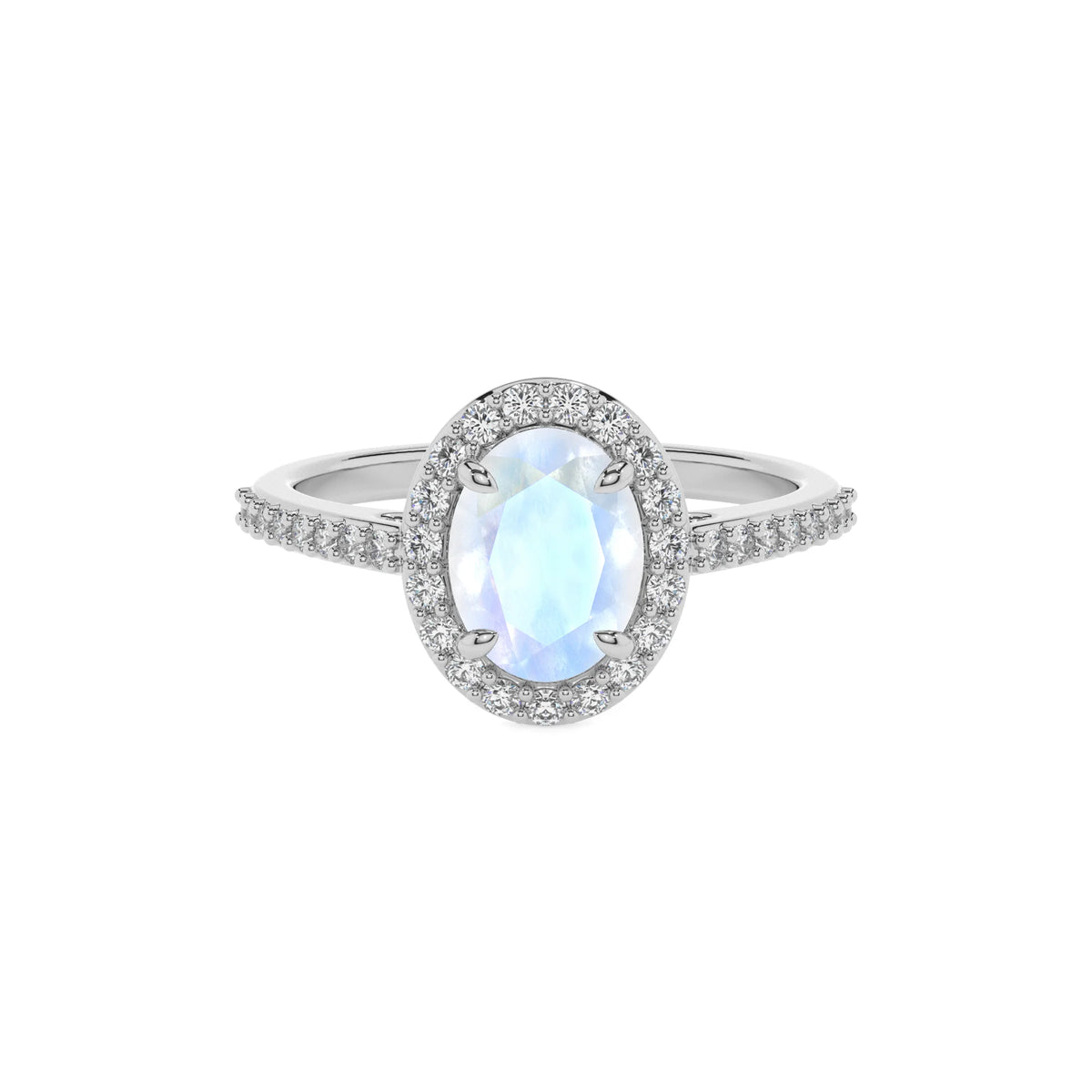 natural rainbow-moonstone oval solitaire rings in sterling silver 