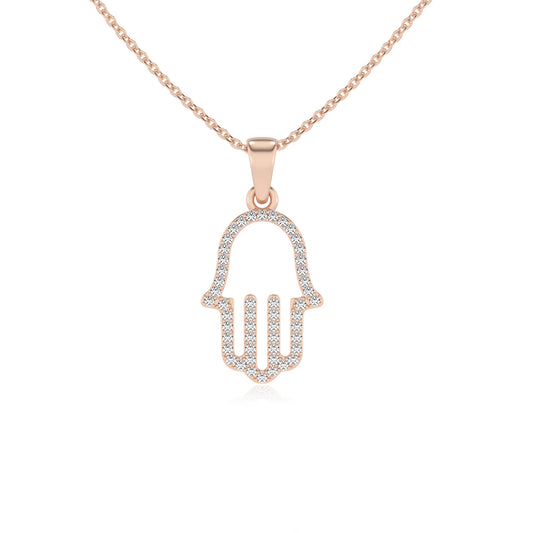 lab grown moissanite round necklaces in rose gold 