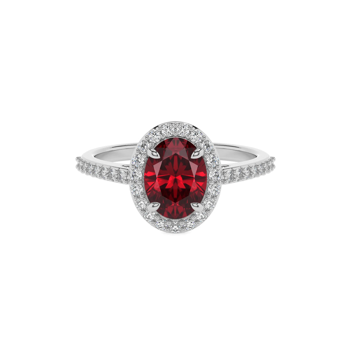 lab grown ruby oval solitaire rings in sterling silver 