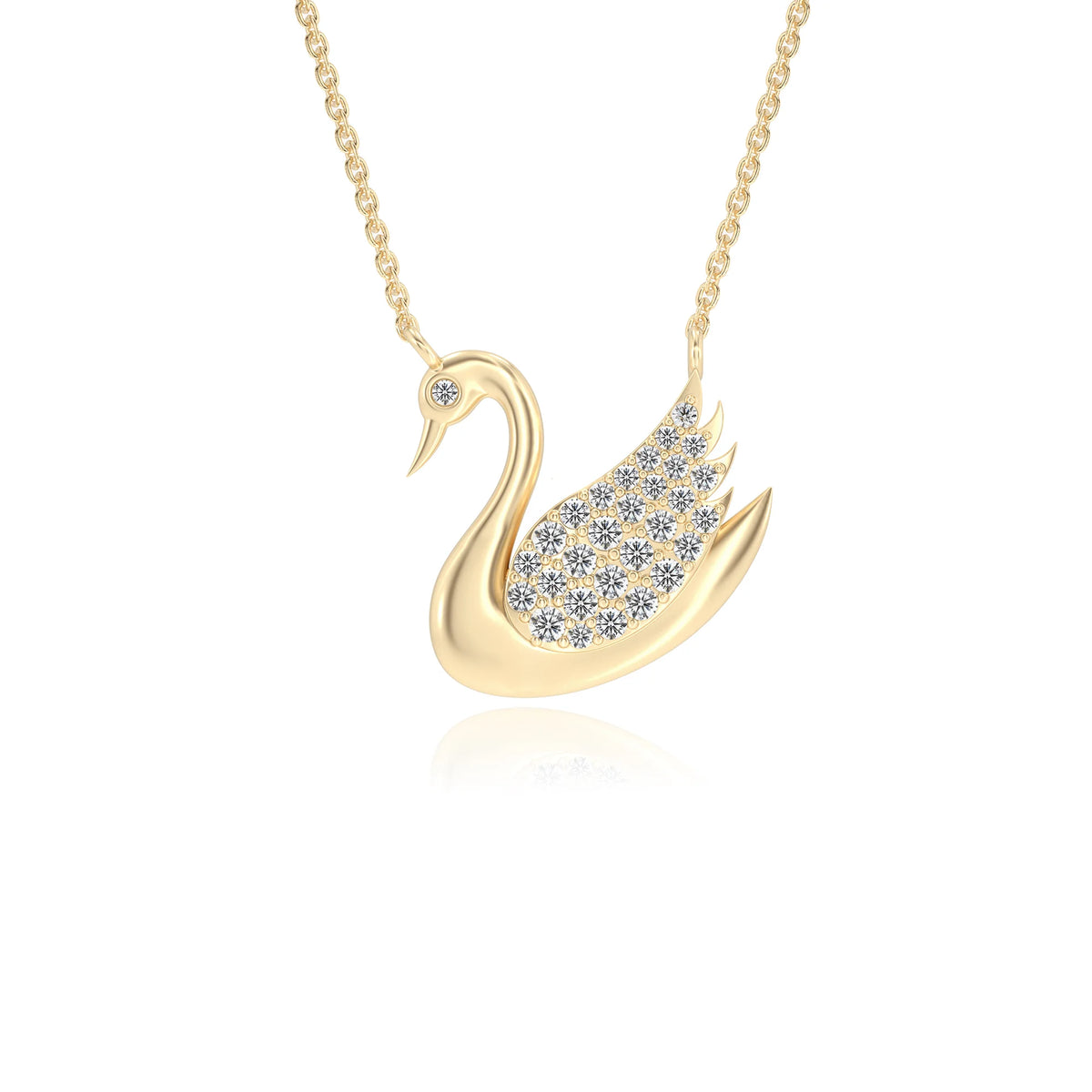 lab grown diamond round pendant necklaces in yellow gold 