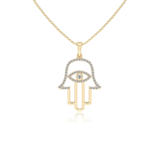 lab grown moissanite round infinity necklaces in yellow gold 