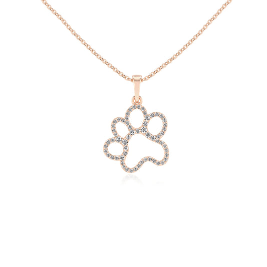 lab grown moissanite round v-bale necklaces in rose gold 