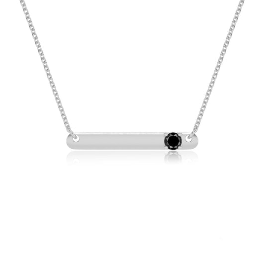 natural black-onyx round bar v-bale necklaces in white gold 