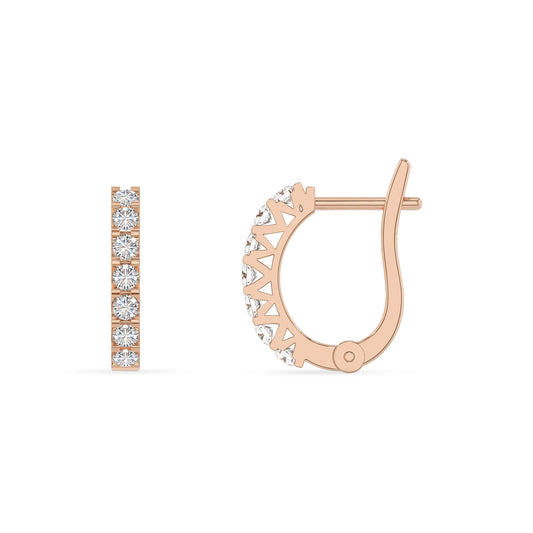 lab grown moissanite round hoop earrings in rose gold 