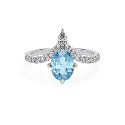 lab grown aquamarine oval solitaire rings in sterling silver 
