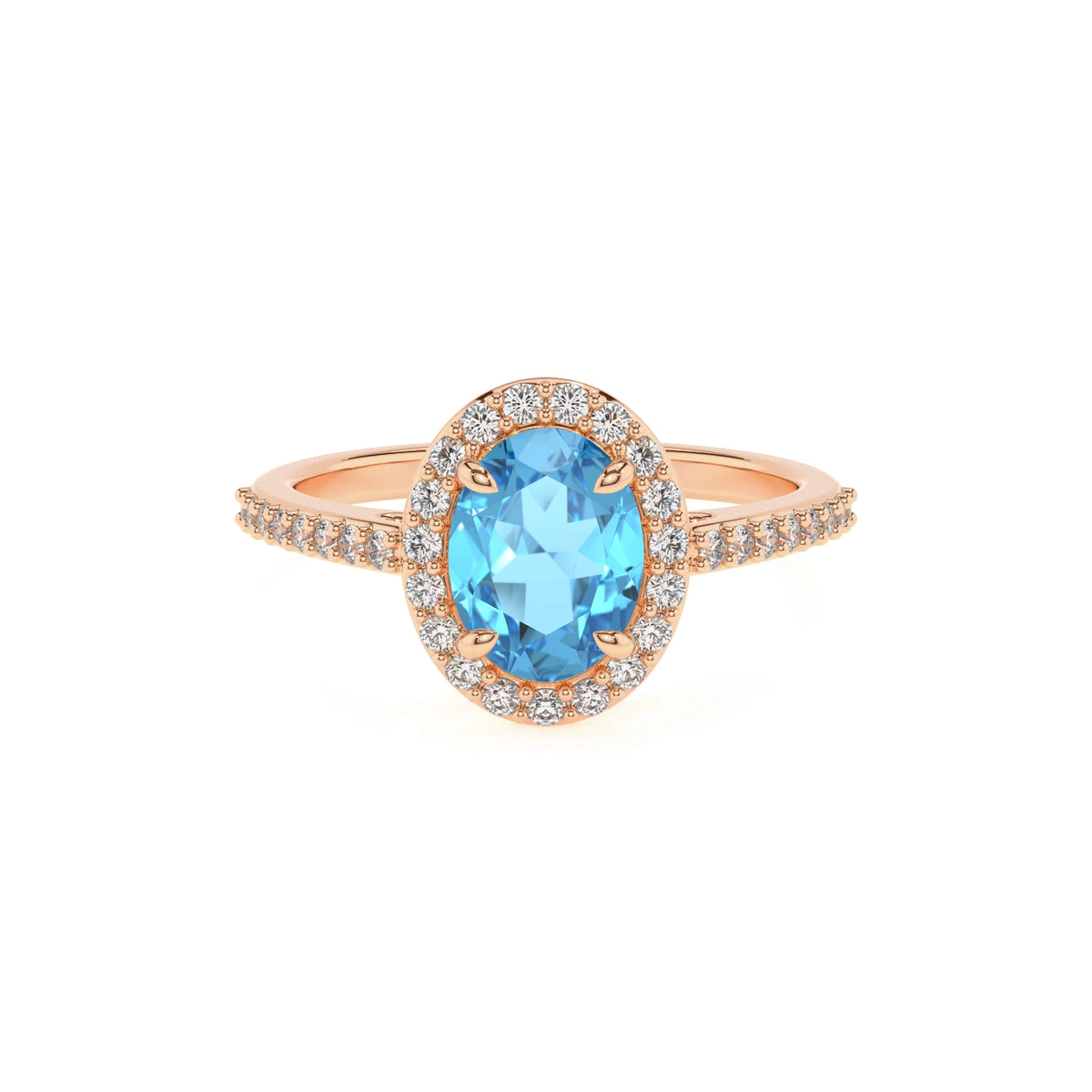 natural swiss-blue-topaz oval solitaire rings in rose gold 