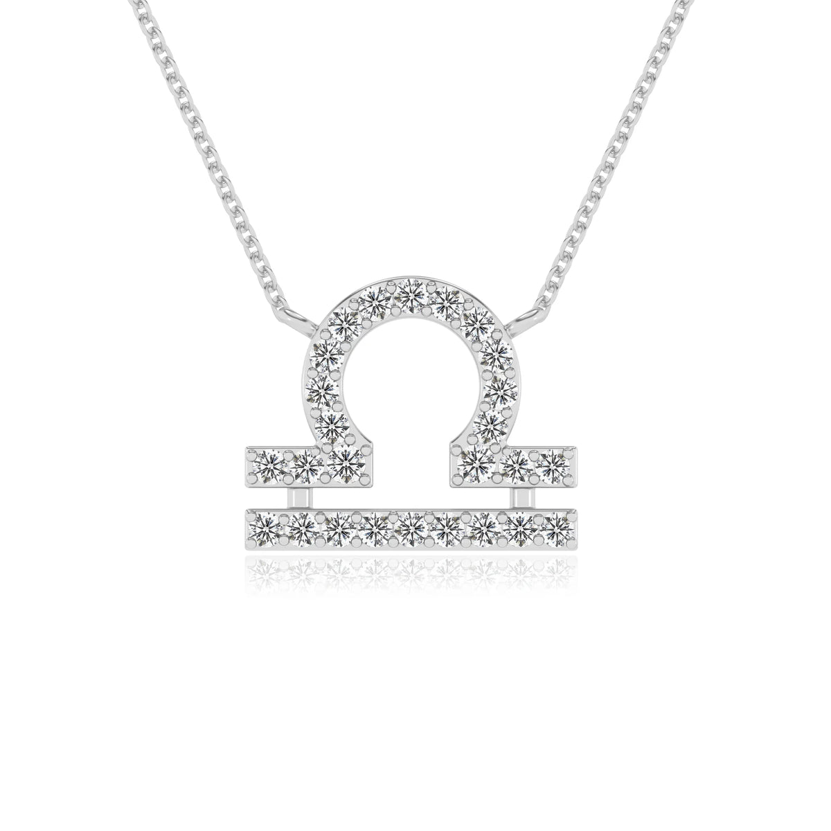 lab grown moissanite round necklaces in white gold 