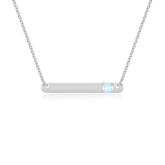 natural rainbow-moonstone round bar v-bale necklaces in sterling silver 