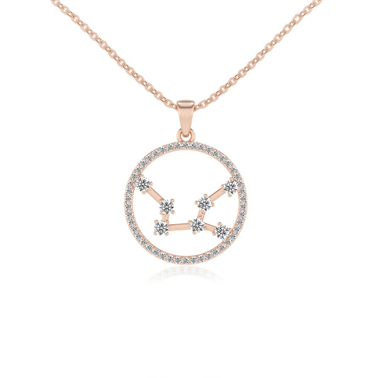lab grown moissanite round necklaces in rose gold 