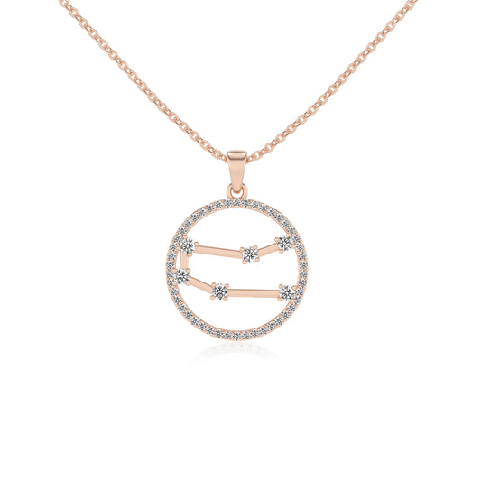 lab grown diamond round necklaces in rose gold 