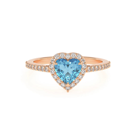 natural swiss-blue-topaz heart solitaire rings in rose gold 