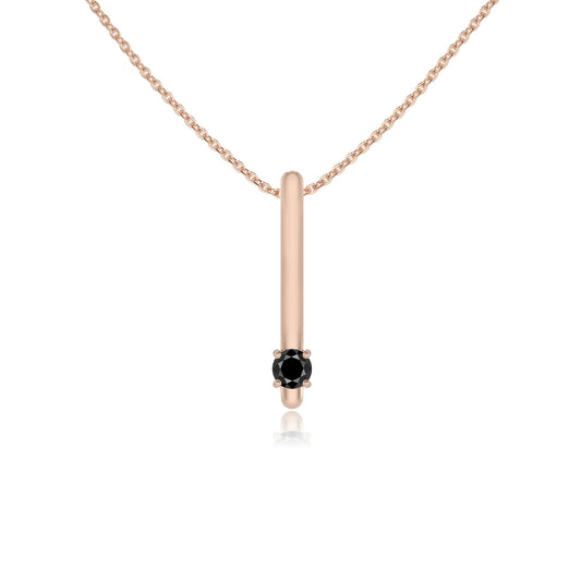 natural black-onyx round bar necklaces in rose gold 
