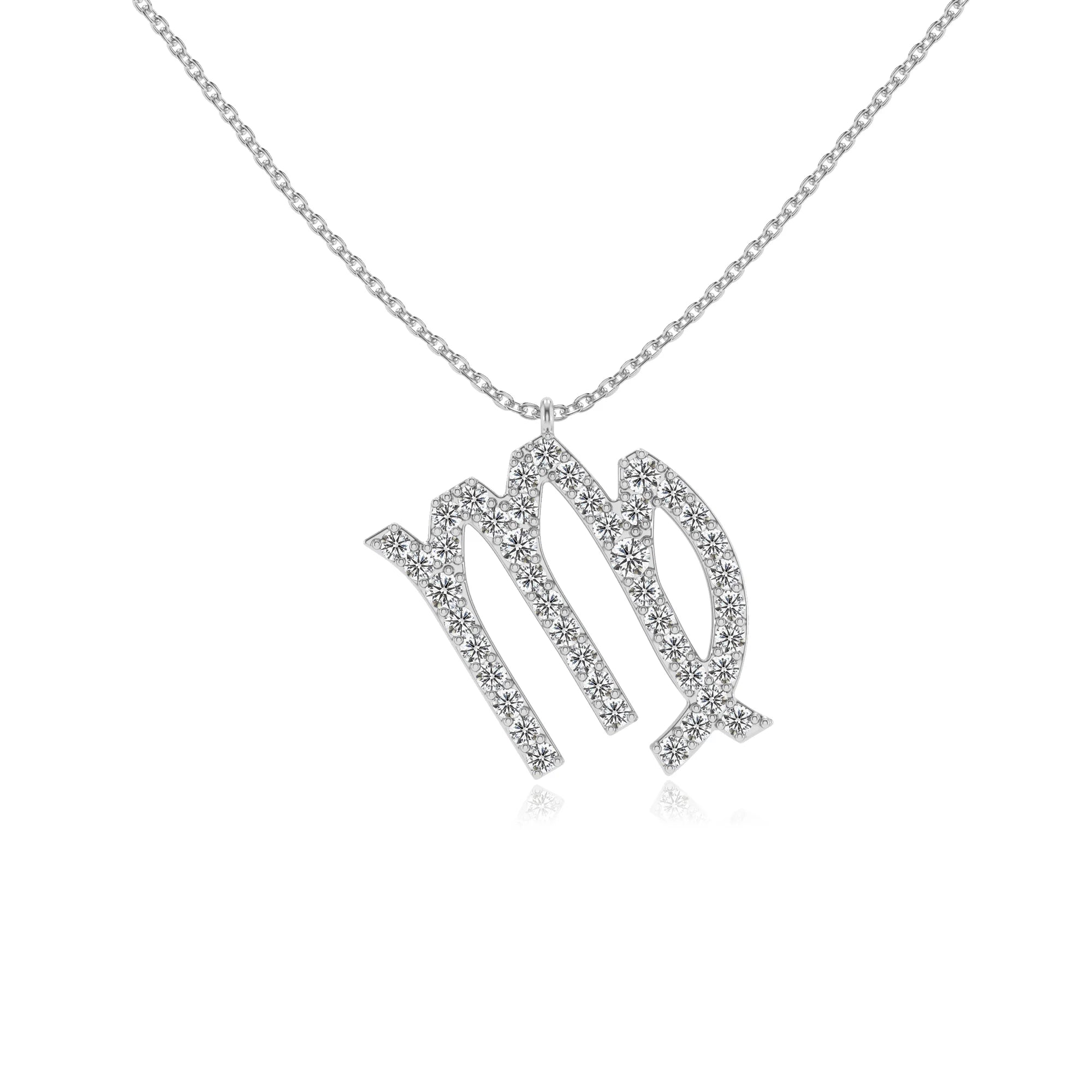 lab grown diamond round necklaces in white gold 