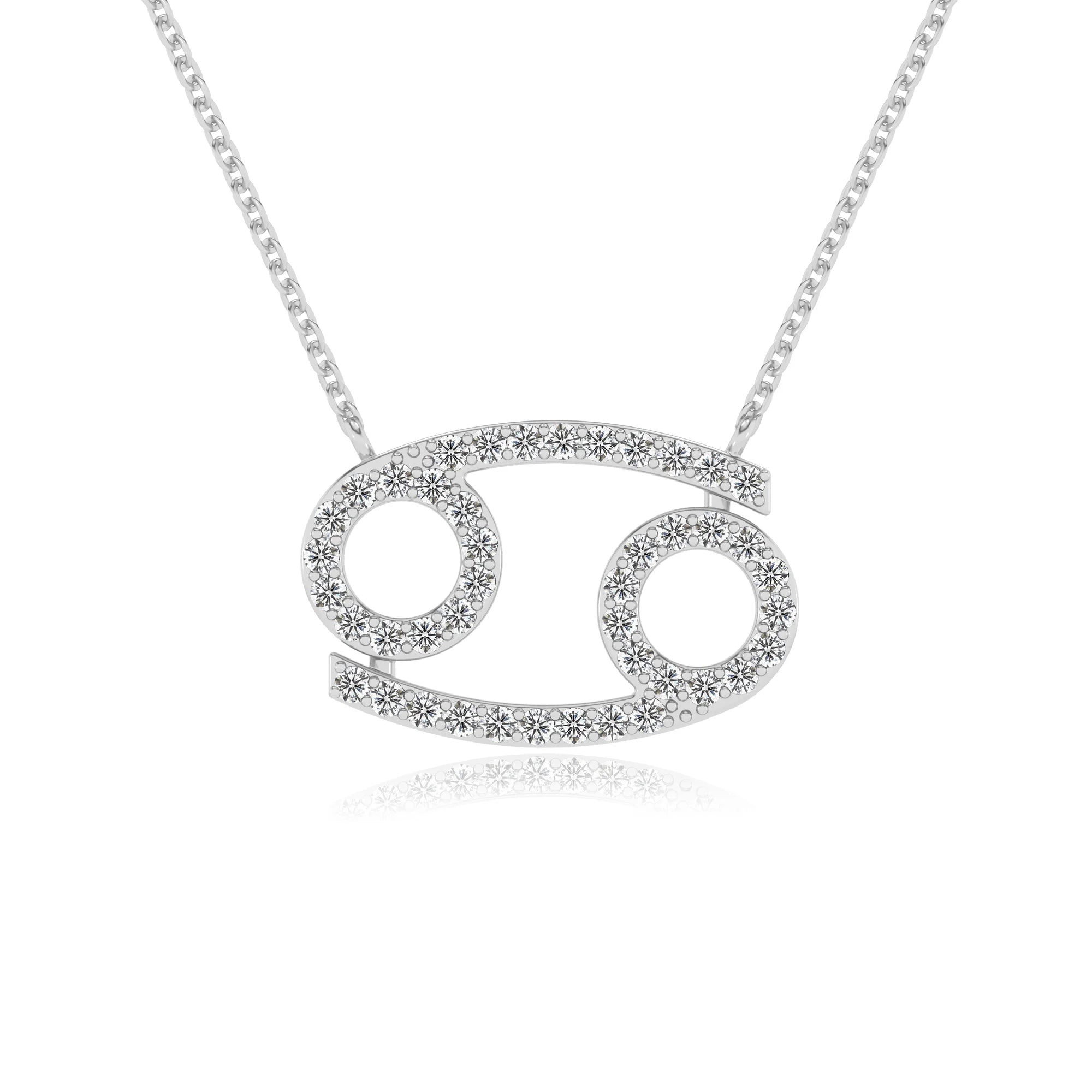 lab grown moissanite round necklaces in white gold 