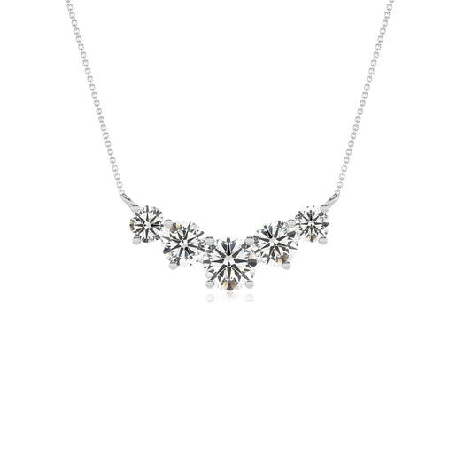 lab grown moissanite round bar necklaces in sterling silver 