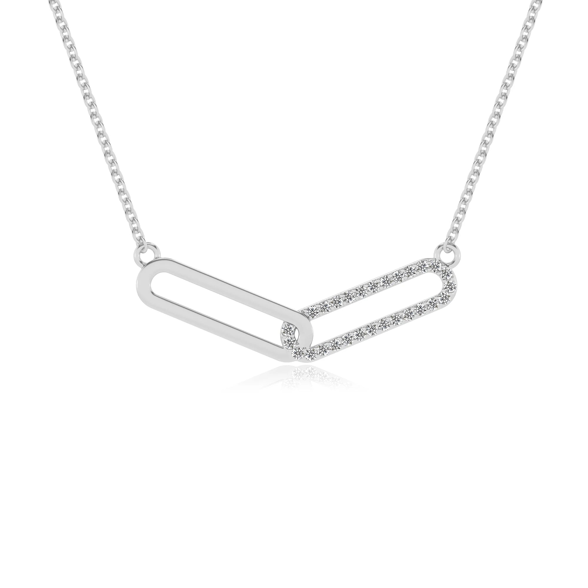 lab grown diamond round infinity necklaces in white gold 